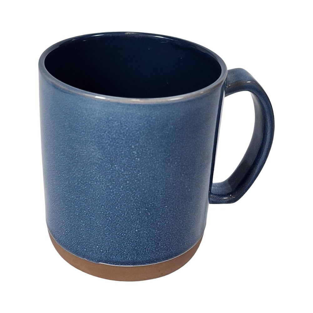 Mr. Coffee Blue Speckled Ceramic Mug with Exposed Clay Base Stoneware 4.25in